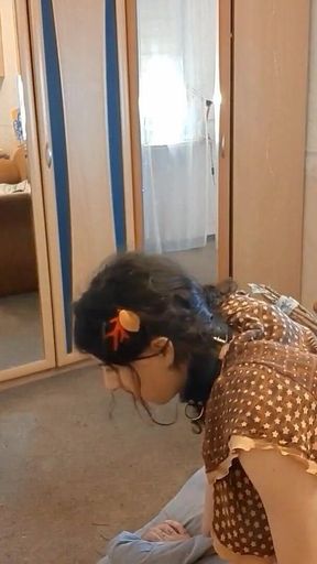 Spanking of a Sissy Reindeer and Turning Back Into a Sissy Girl