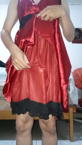 Pink Dress Masturbation Cum