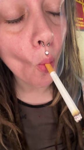 Sexy Smoking Brunette