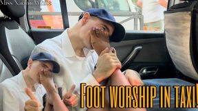 FOOT WORSHIP IN TAXI