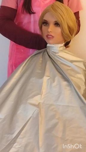 Lauren the beauty salon princess chemical cape fetish modeling