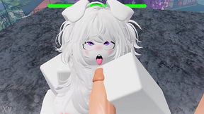 3D Roblox Porn Animation: Busty White Puppy-girl Pleases BWC With Her Mouth, Tits & Pussy