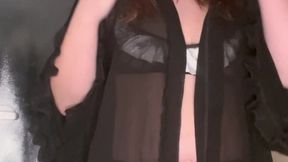 BBW Smoking in Ultra Sheer Pantyhose - Blowing Thick Smoke & Sexy Leg Tease