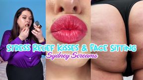 Stress Relief Kisses & Face Sitting - Your Wife Sydney Screams is Stressed About Work But Has a Few Minutes to Use Your Face for Her Pleasure - POV Kissing, POV BBW Face Sitting - HD 720 WMV