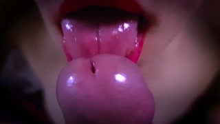 SENSUAL SLOW CLOSE UP TONGUE BLOWJOB
