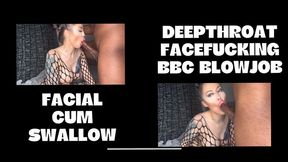 DEEPTHROAT ON A BIG BLACK COCK ending in MASSIVE FACIAL