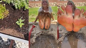barefoot gardening on a nice spring day wit hot blonde emma hix