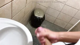Big-Dicked Latino Twink Jerks Off and Cums in Public