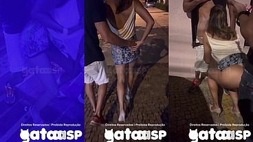 Casada conhece dois novinhos na balada, apronta na frente do corno, leva eles embora pro carro e depois fode na rua - Parte 1