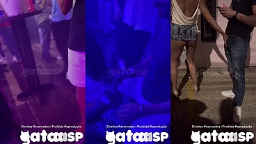 Casada conhece dois novinhos na balada, apronta na frente do corno, leva eles embora pro carro e depois fode na rua - Parte 1