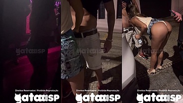 Casada conhece dois novinhos na balada, apronta na frente do corno, leva eles embora pro carro e depois fode na rua - Parte 1