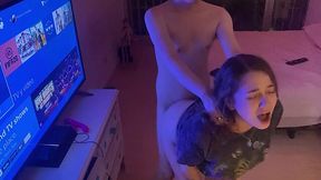 Movie night turned into rough fuck from behind - Home Video