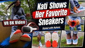 VR 3D 8K 180 | Kati’s Nike Sneaker & Dark Nylon Feet POV – Dirty Soles, Insoles & Close-Up Tease