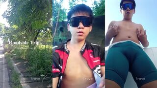 Watch Discreet Troye's Pinoy Stud Siklista Jakol get off with a wiry prick in public