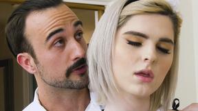 ”Adorable maid costume Ella Hollywood drilled in her butt”