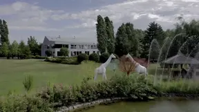 Blonde babes ride cocks in wild threesome fuckfest