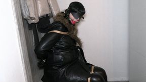My amateur bondage, March 1, 2026: Tied up in leather leggings and coat