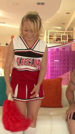Selma gets to be the new cheerleader after giving her horny coach a sloppy blowjob   Clip 1