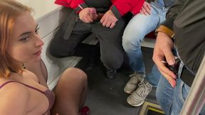 public tram bukkake with strangers