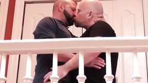 ”Tatted bear Cooper Hill banging bald hunk after sensual BJ”