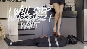 Trampling and CBT with heels and a sexy skirt