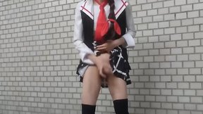 Japanese shigure cosplay and public masturbation