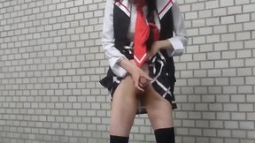 Japanese shigure cosplay and public masturbation