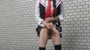 Japanese shigure cosplay and public masturbation