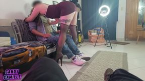 Cuckold Threesome with Virgen Universitario (seducing Him and Sucking His Penis)