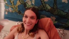 Trans Goddess Akira Rabbit Fucks Herself With Her Biggest Dildo and Cums