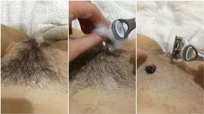 POV Girl shaves her wet kitty close-up
