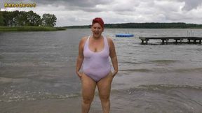 Annadevot - in White Swimsuit in the Lake