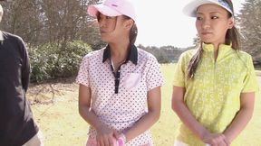 Playing a couple of holes with hot Japanese tarts