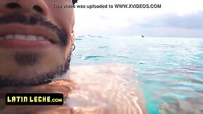 Underwater adventure: cumshots and deepthroats with a latino stud