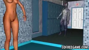 Busty Babe Gets Plowed by Hung Zombie in Steaming Shower Encounter