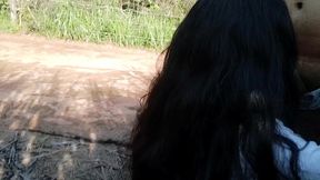 casada tranzando no mato com o amigo da escola ao ar livre.completo!