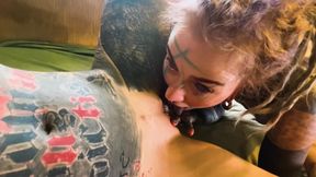 Tat Damsel have intim Assfucking Fuck-a-thon with her hottest Trans Pal