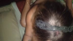 Mature woman sucks the cock of a trans man and her stepson at the same time