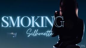 Smoking Silhouette : Mistress In Shiny Latex Rubber Smokes In The Dark As Your Mouth Serves As Her Ashtray Smoke Rings Noir Femme Fatale