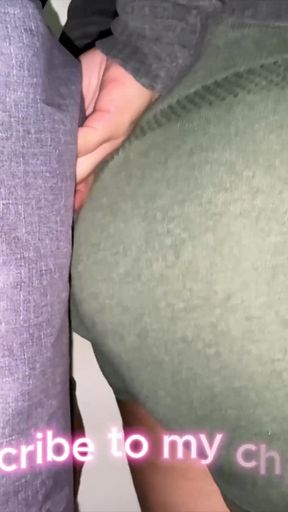 She Accidentally Grabs a Stranger's Dick While Waiting in Line