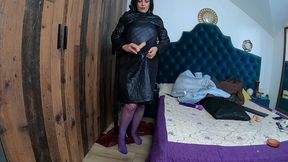 intense masturbation with long puffy jackets, dildo & toys