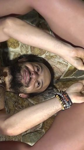 Emotional moment from &quot;Lovely couple play with Kegel balls and a powerful clit vibrator. She squirts too much above him&quot;