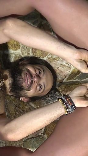 Emotional moment from &quot;Lovely couple play with Kegel balls and a powerful clit vibrator. She squirts too much above him&quot;