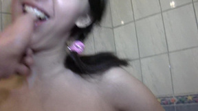 She gets banged in a shower