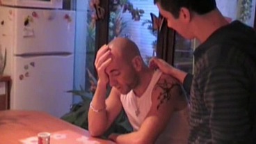 twink fucked by xxl guy in his kitchen