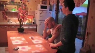 twink fucked by xxl guy in his kitchen
