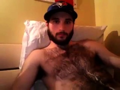 Hairy chest covered in cum