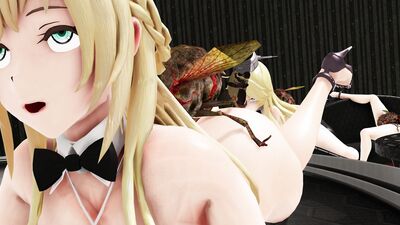 Blonde slut in 4K hentai action with bug infestation