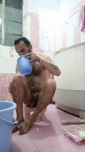 Hairy Indian young man show penis
