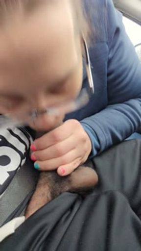 Stroke and Suck while he drives